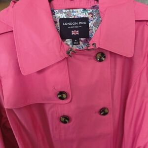 London Fog Bold Pink Trench Coat